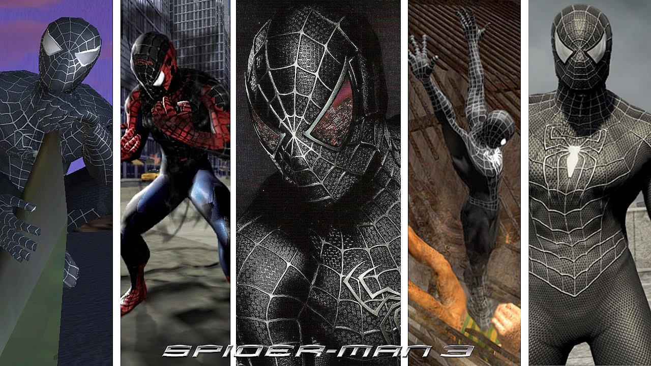 Sam Raimi Spider-Man 3 Movie Black Suit Evolution in Spider-Man Games -  YouTube