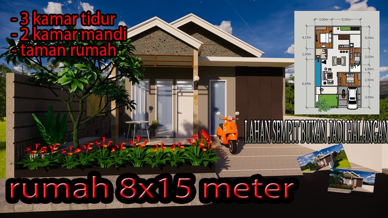 Desain rumah  minimalis denah  rumah  dengan  3  kamar  tidur  