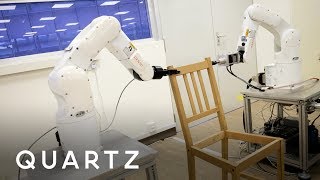 Robots use AI to build an IKEA chair