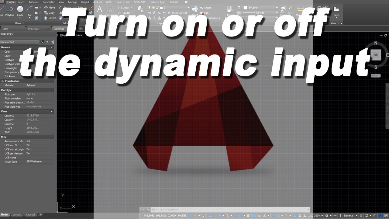 How to Turn on or off the dynamic input in Autodesk Autocad - YouTube