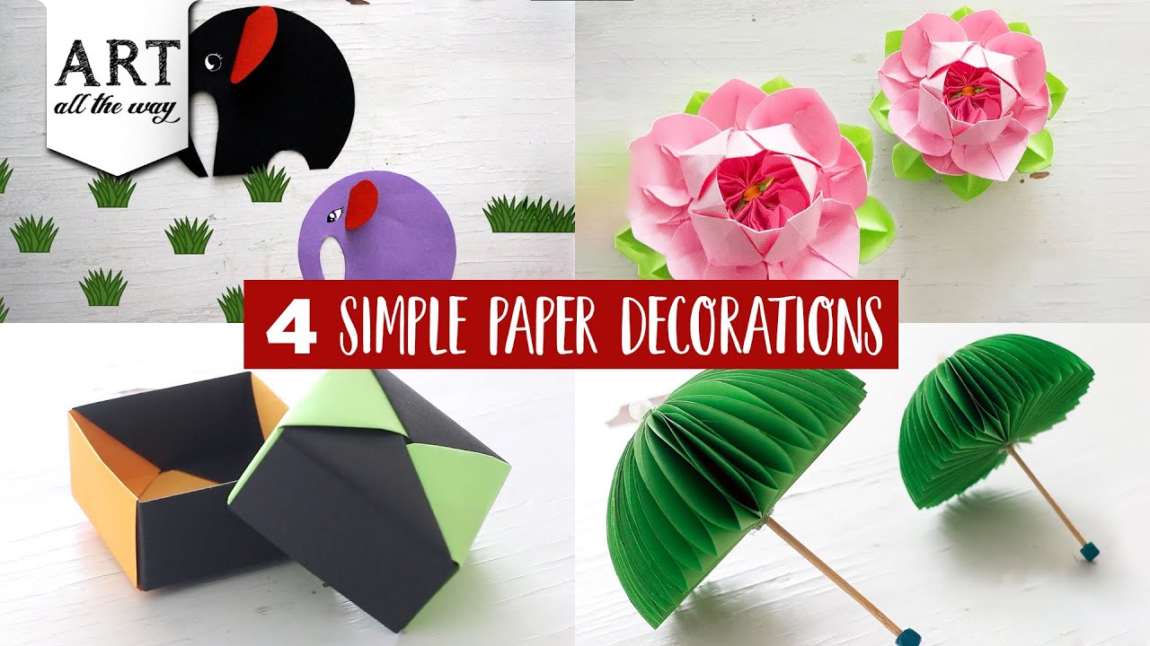 4 Simple Paper Decorations | DIY Paper Crafts Idea | Paper Craft ...