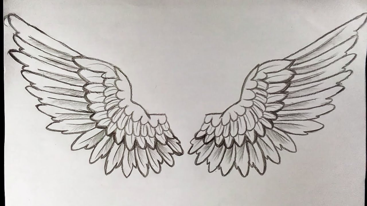 Pencil Drawings Of Angel Wings