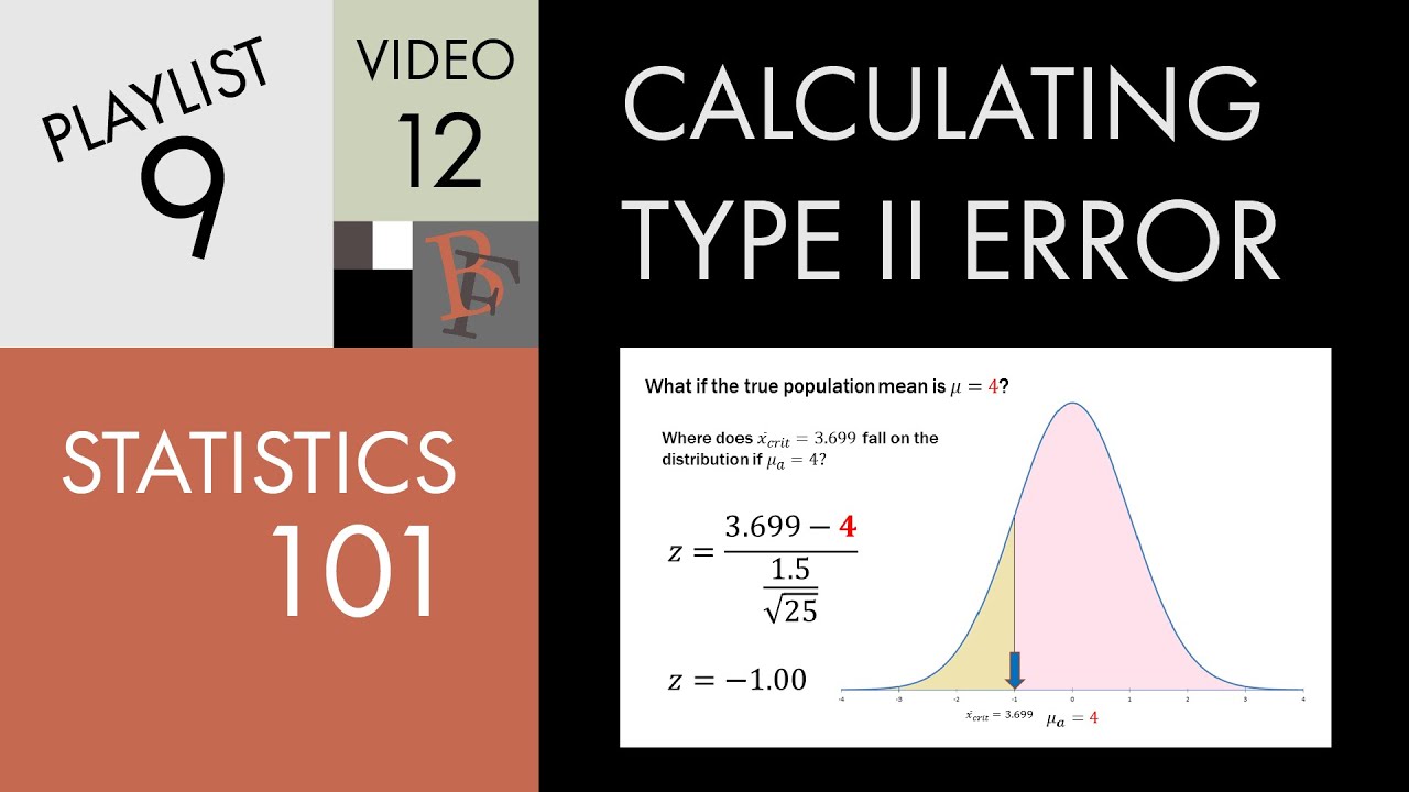 Statistics 101: Calculating Type II Error, Concept with 