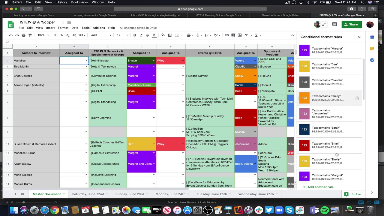 Color Coding and Conditional Formating The Google Sheet - YouTube