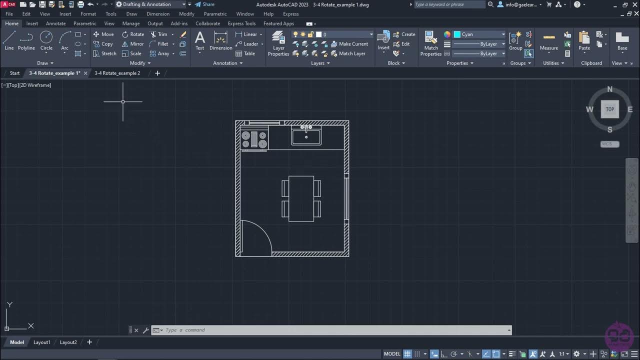 3-4 How to Rotate objects in AutoCAD (AutoCAD 2023) - YouTube