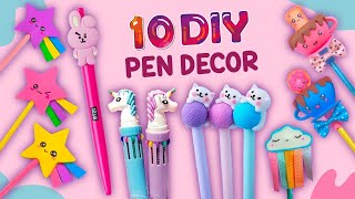 10 AMAZING PEN DECOR SCHOOL SUPPLIES IDEAS - PEN DECOR HACKS