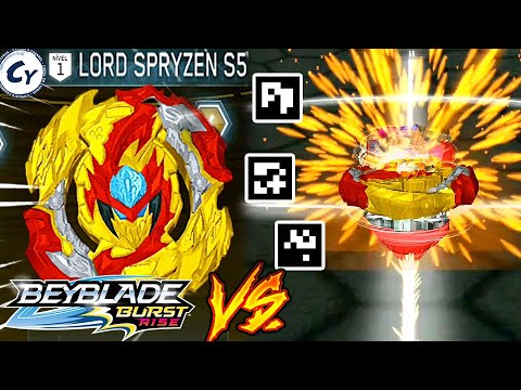 NEW LORD SPRYZEN S5 GAMEPLAY + ALL SPRYZEN QR CODES BEYBLADE BURST RISE ...