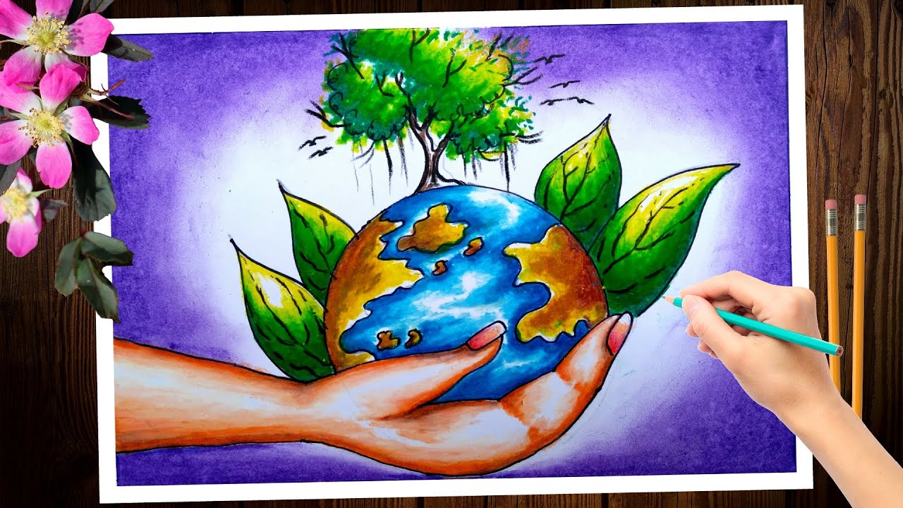 world earth day poster making. world earth day poster drawing. world ...