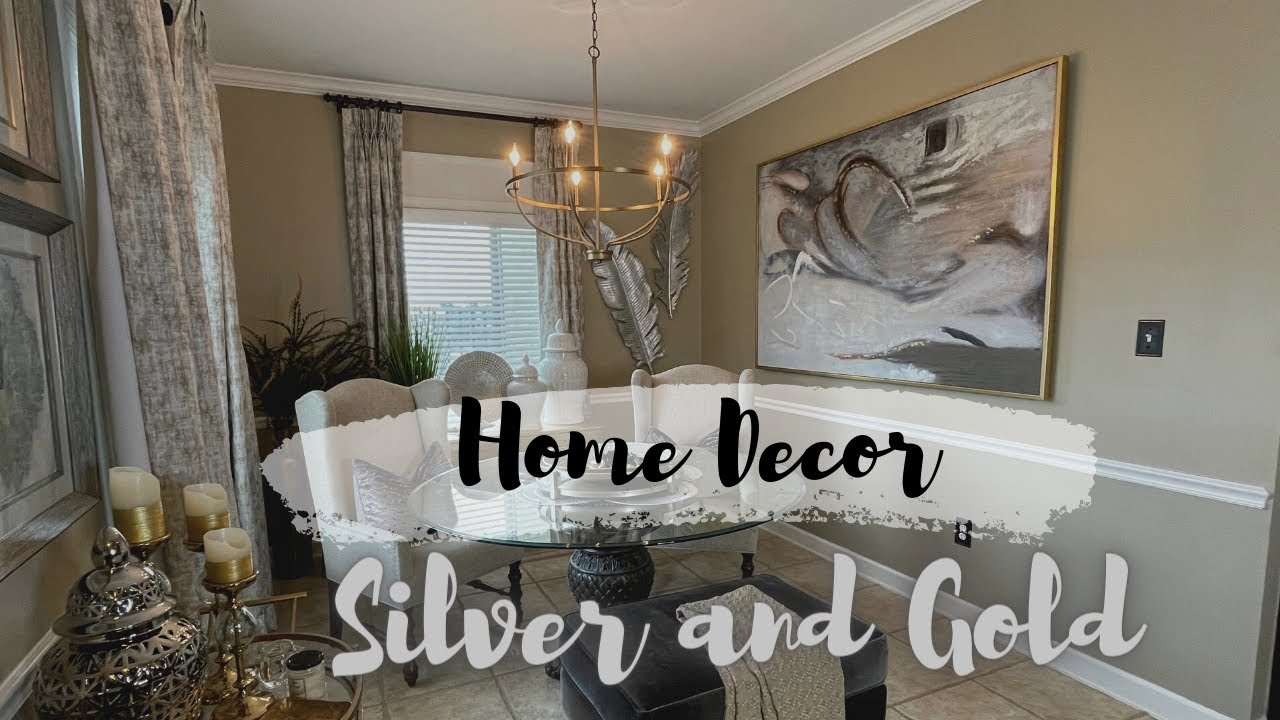 Living room dining room Home Decor with Silver and Gold Metal ...