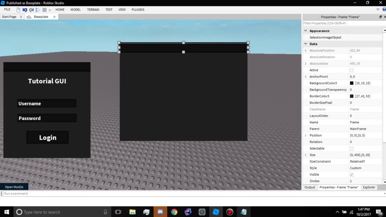 Roblox GUI Template