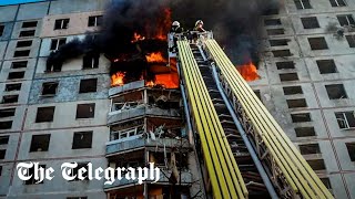 video: Russian glide bomb destroys Kharkiv apartment building injuring 35 people