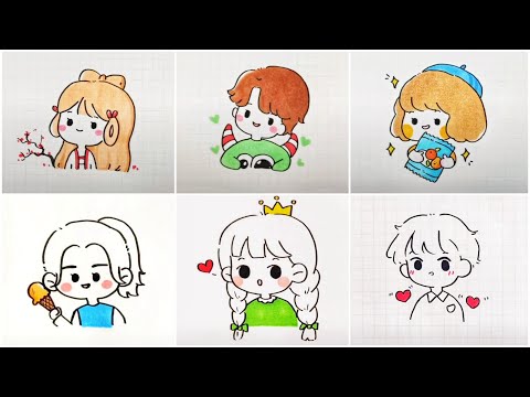 Vẽ Hình Chibi Cute Đáng Yêu, Vẽ Tranh Dễ Thương | Cute Drawing #17 - Youtube