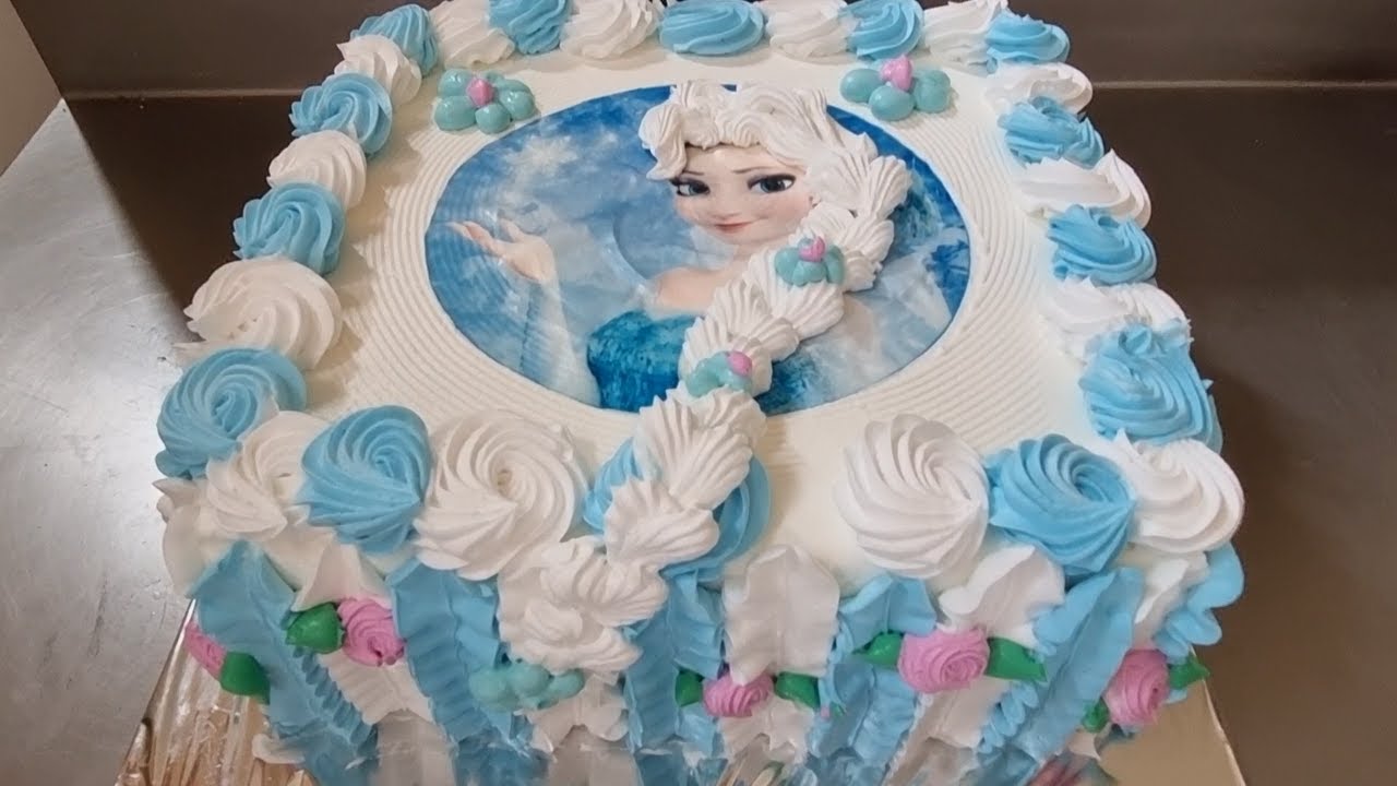 how to decorate a frozen cake | frozen square cake - YouTube