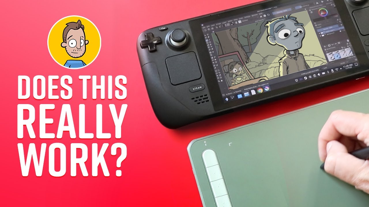 Drawing on the Steam Deck - Using a Drawing Tablet - YouTube