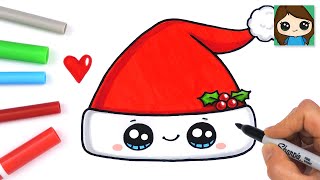 How to Draw a Christmas Santa Hat Easy