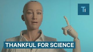 Sophia The Robot Has A Thanksgiving Message