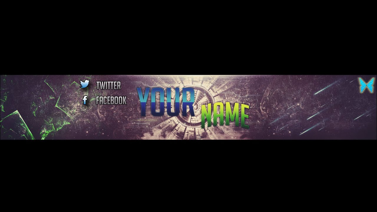 Free Cool Youtube Banner Template! - Photoshop - PSD - #4 - YouTube