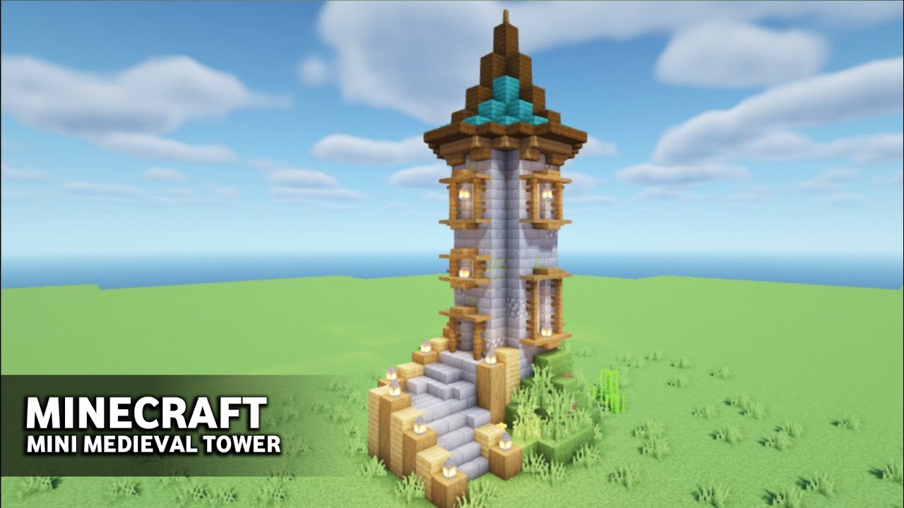 MINECRAFT | Tutorial membuat tower medieval kecil - YouTube