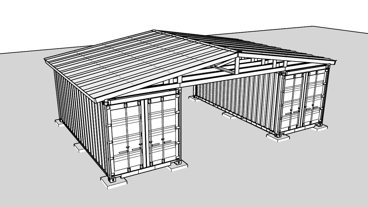 Building a Roof Over Two Shipping Containers - SketchUp - Active ...