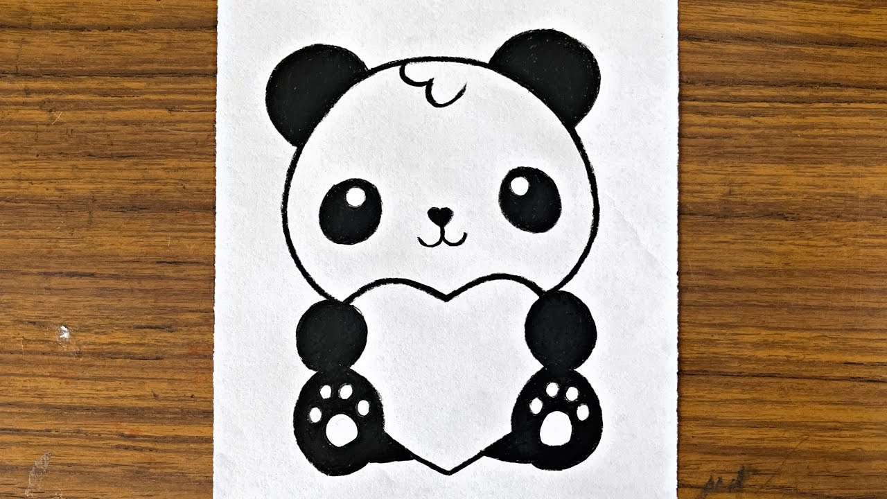 How to draw a cute panda | Easy drawings step by step | Drawing ...