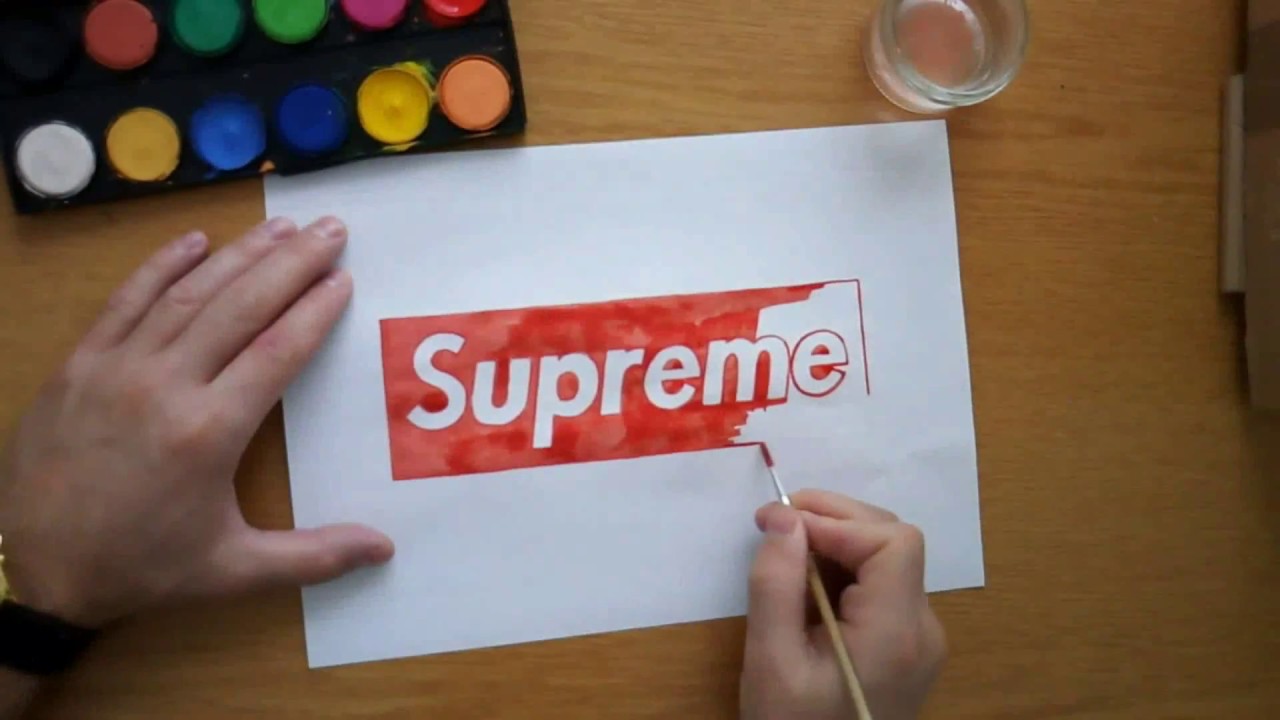 How to draw a Supreme logo - YouTube