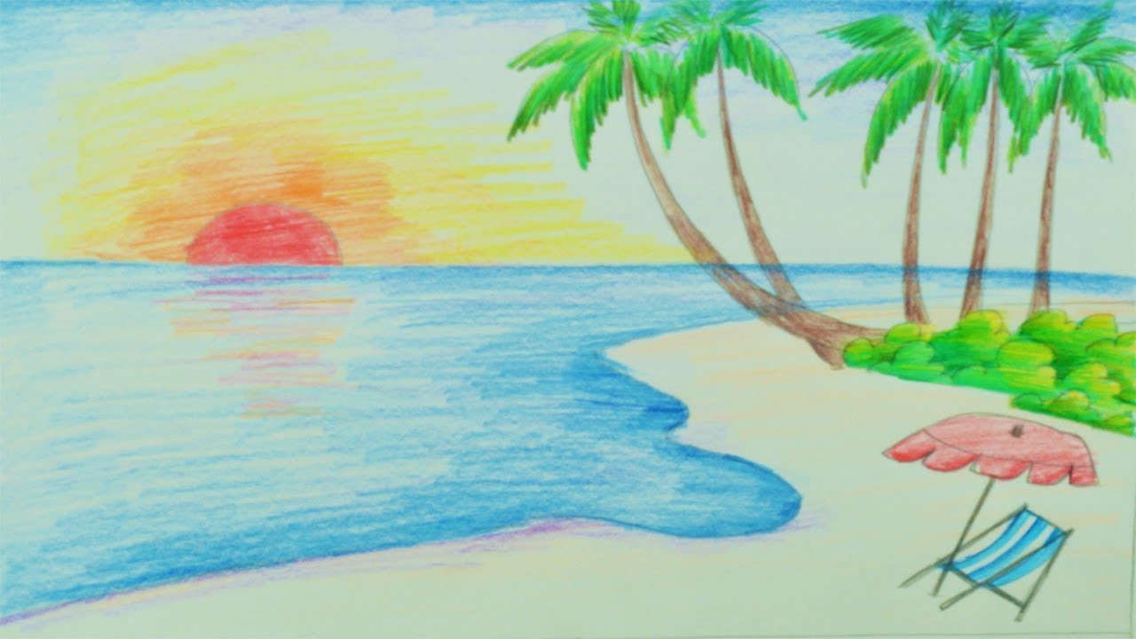 How To Draw Beach Water