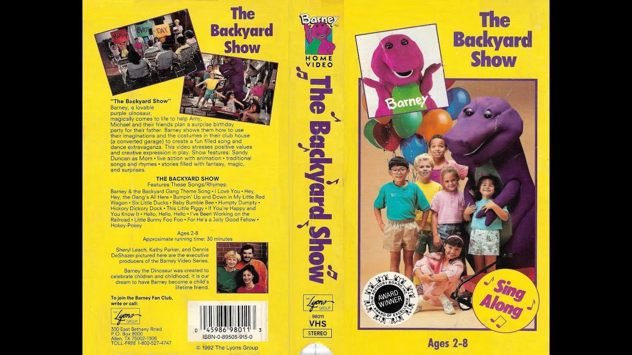 Barney And The Backyard Gang The Backyard Show Vhs