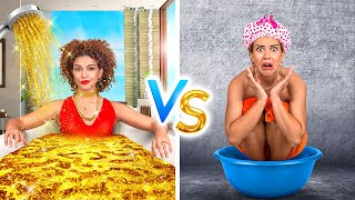 RICH Princess VS BROKE Princess || How to Become POPULAR! Princess for 24 HOURS by 123 GO! CHALLENGE