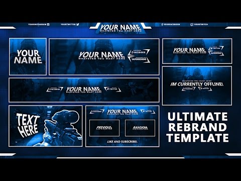 Sleek Graphics Template Pack! Twitter Header, Youtube Banner, Twitch ...