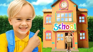 cardboard school adventure for kids