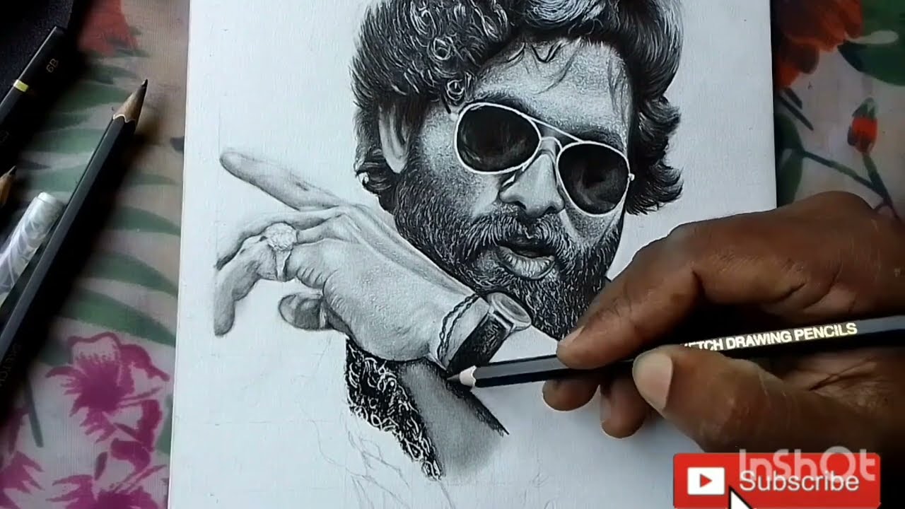 Allu arjun pushpa pancil sketching pushparaj 2Allu Arjun sketch drawing ...