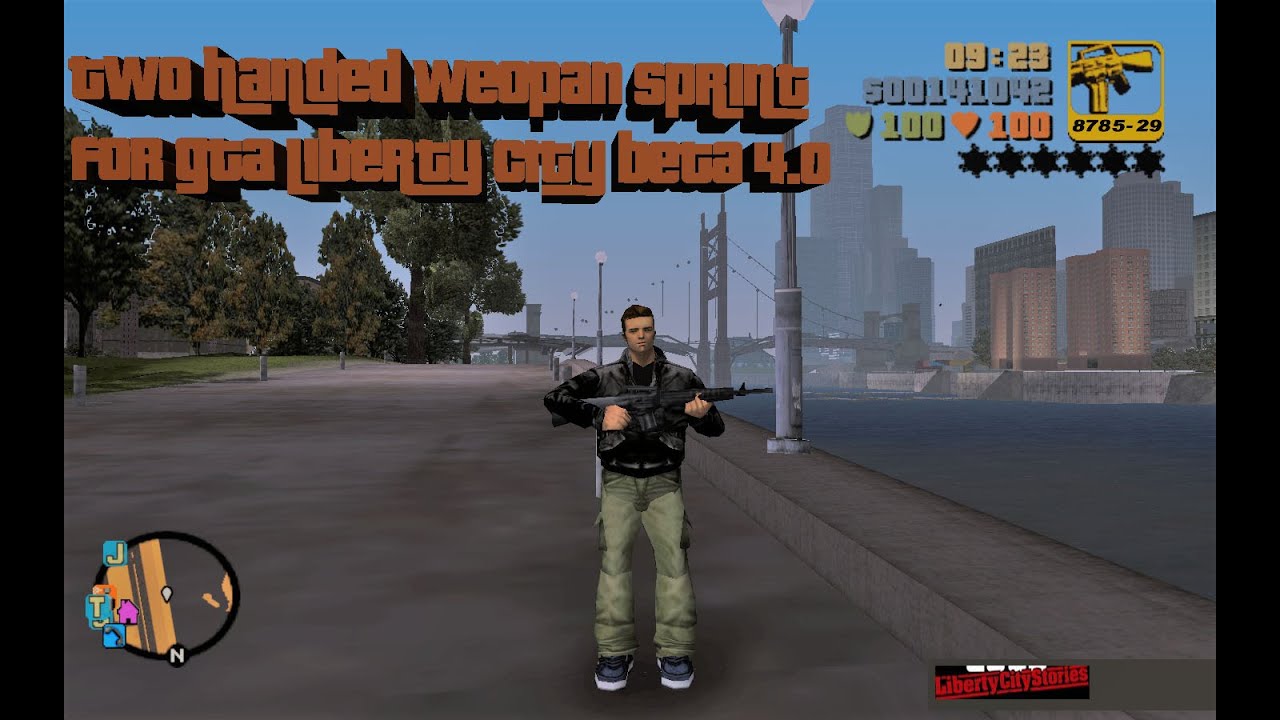 Testing GTA LCS Two handed weapons sprint in GTA Liberty City Beta 4.0 ...