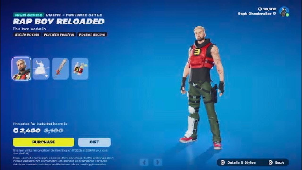 Fortnite item shop new rap boy reloaded skin - YouTube