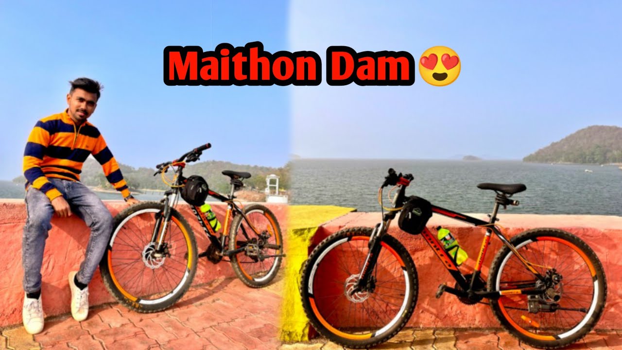 30km cycle ride kar k finally Pahuch gaye maithon dam😍 or wheelie par ...