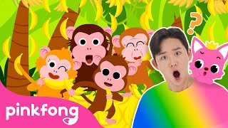 colorful monkey banana dance more five little monkeys baby monkey official pinkfong