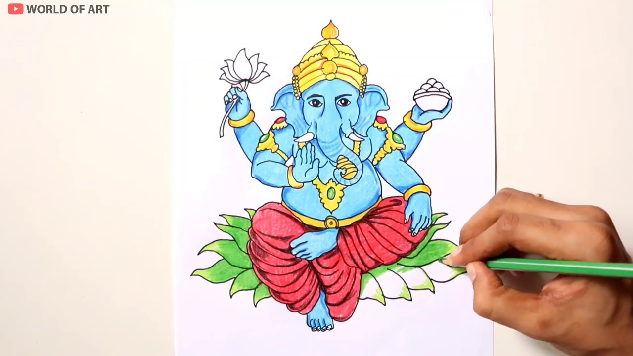 Pencil Drawing Of lord Ganesha / Ganesh ji Drawing full step by ...