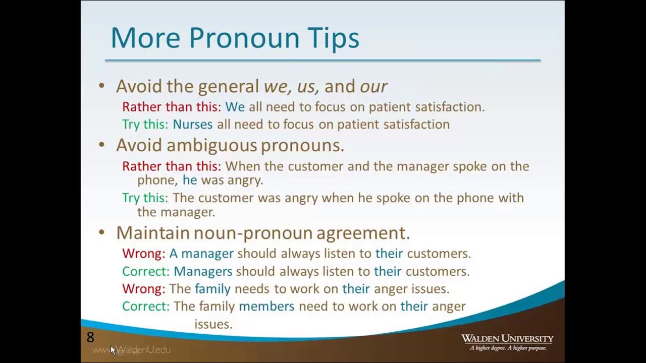 Pronoun Tip #3: Avoid Ambiguous Pronouns - YouTube