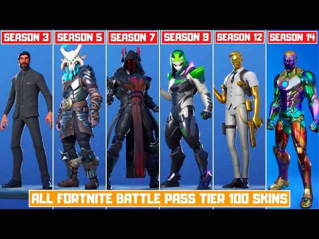 Evolution Of Fortnite Tier 100 Battle Pass Skins Chapter 1 Season 1 Chapter 2 Season 4