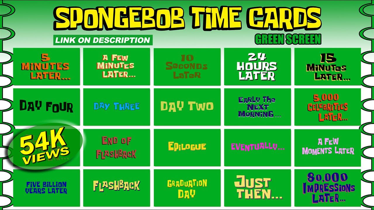 Spongebob Time Cards 5 Minutes