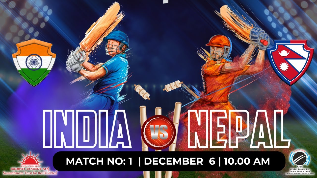 India vs Nepal Match 1 3rd T20 World Cup Cricket for the Blind