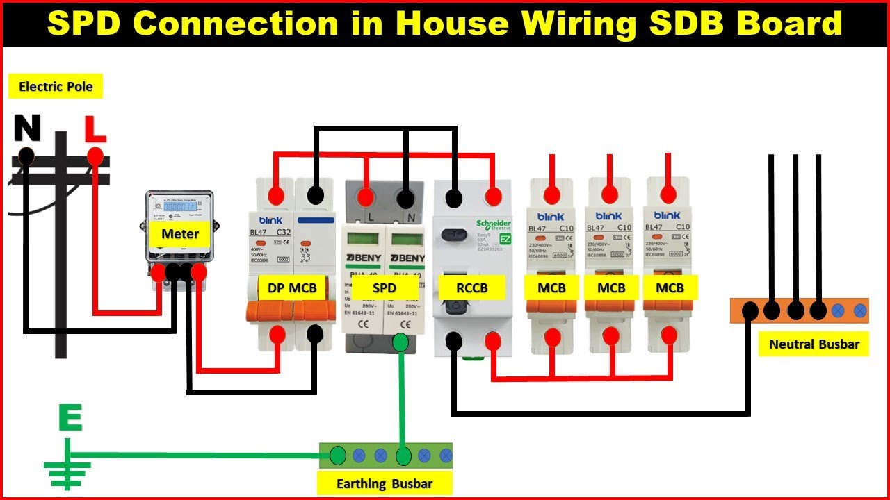 How To Install Surge Protection Device | Single Phase SPD Connection ...