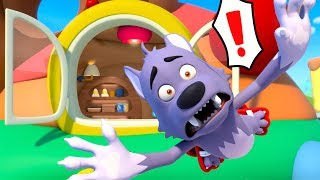 big bad wolf ran up the roof baby shark colors song kids songs kids cartoon babybus