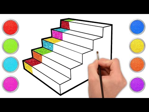 Let's draw 3D Stairs | Drawing & Coloring for Kids | Cute and Easy ...