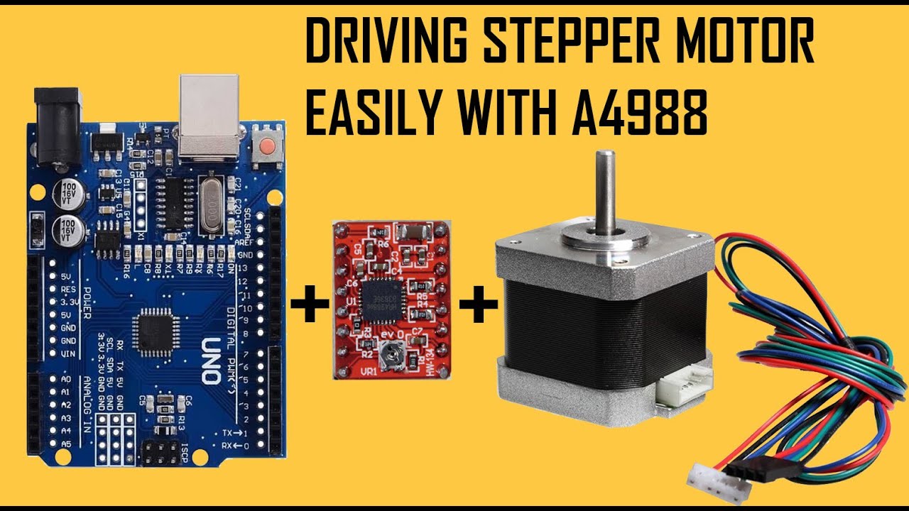 How to drive a stepper motor easily using A4988 and Arduino - YouTube