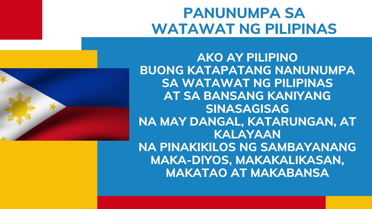 Panunumpa Sa Watawat Ng Pilipinas Deped Amp Top Review - Gambaran