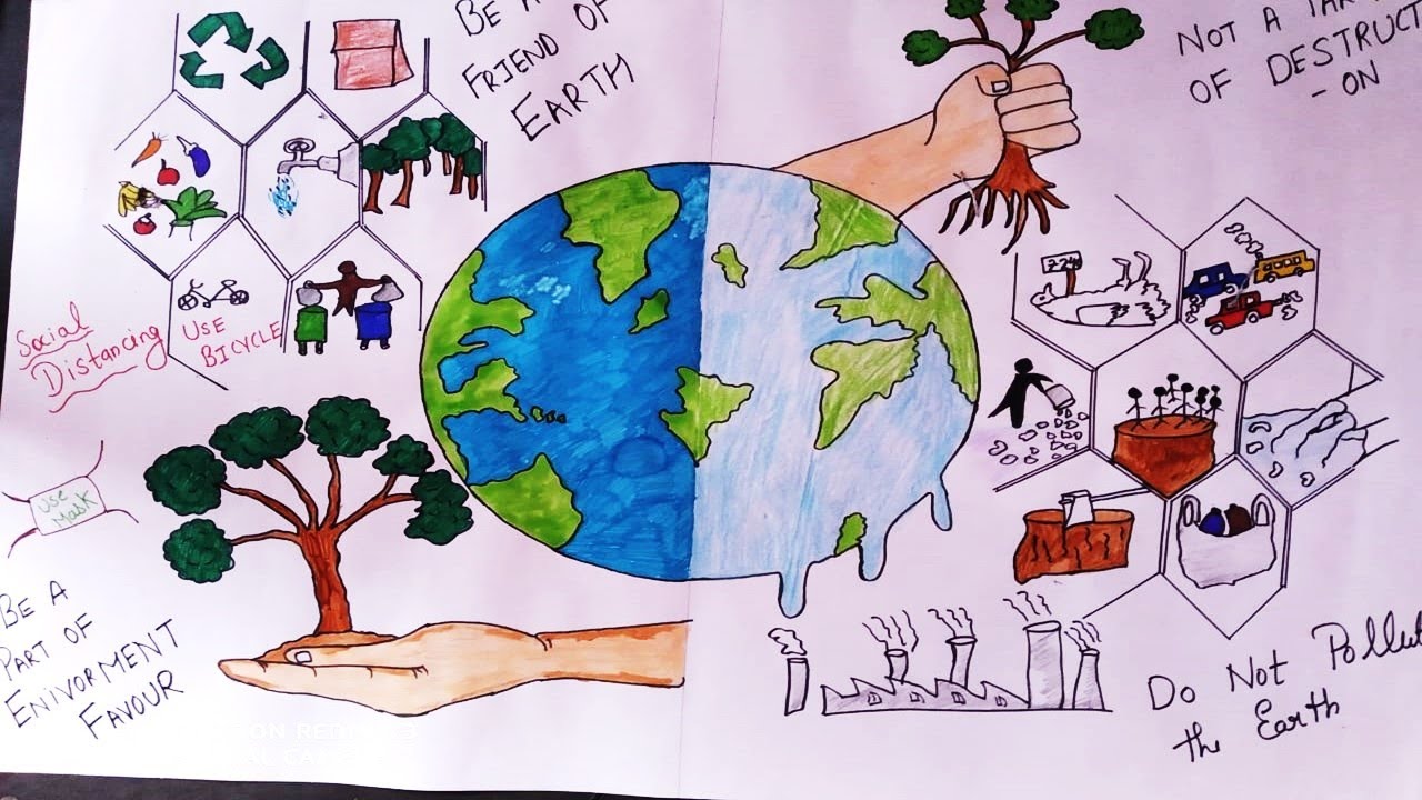 World Environment day poster drawing with pencil |Theme - Save Earth ...