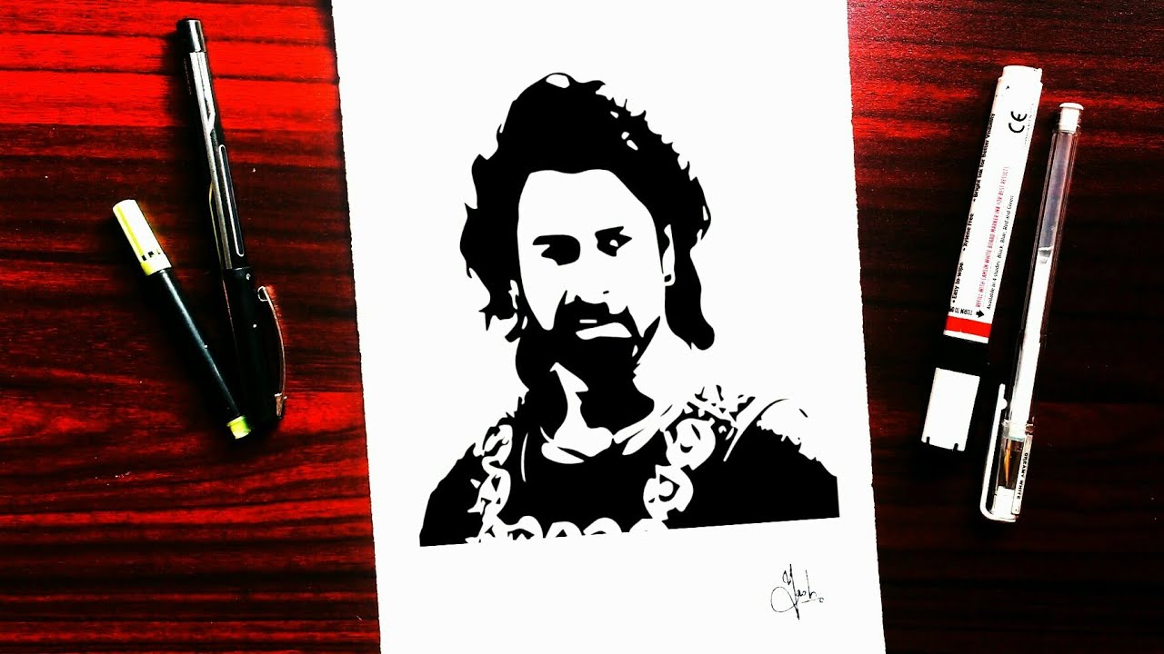 Drawing Bahubali Prabhas || How to draw bahubali prabhas easily for ...