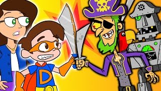 Super Drew Pendous and Ms. Booksy Battle the Pirates of Treasure Island | A Superhero Story