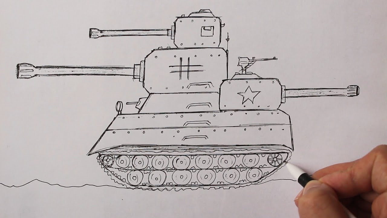 How to draw a MEGA TANK - YouTube