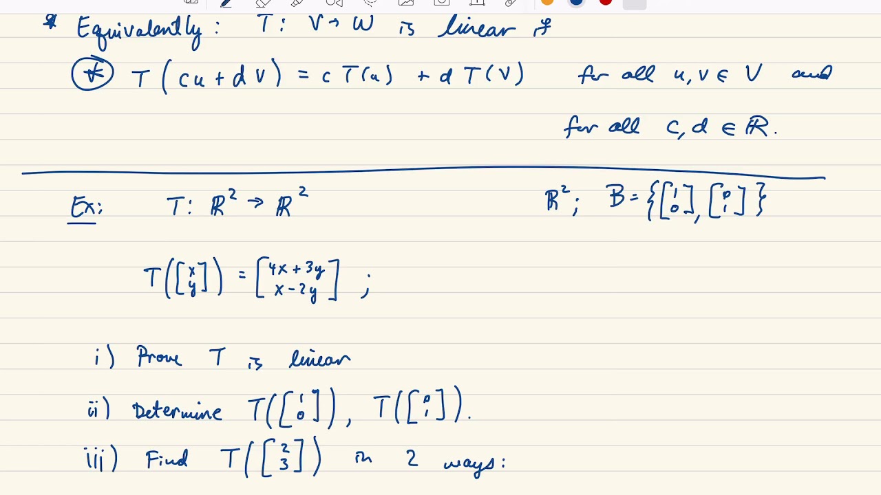 Introduction to Linear Transformations (part 1 of 2) - YouTube